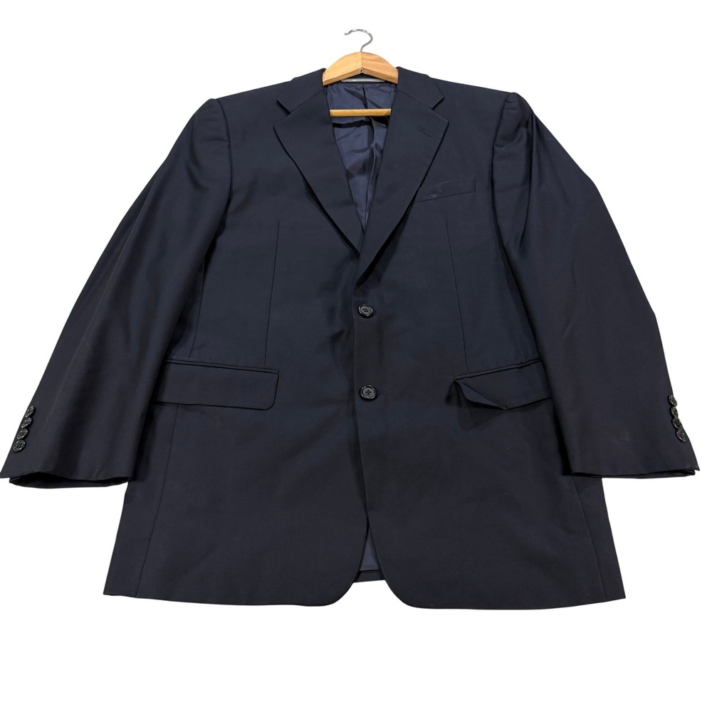 Hickey Freeman Loro Piana Madison Mens 40R Blazer Navy Blue Wool USA Tasmanian
